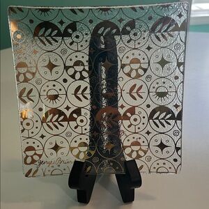 Georges Briard Gold and Black Art Glass Plate